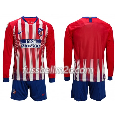 Fußballtrikots Atlético Madrid Kinder Heim Trikotsatz 2018-2019 Langarm Fußballtrikots Atlético Madrid Kinder Heim Trikotsatz 2018-2019 Langarm